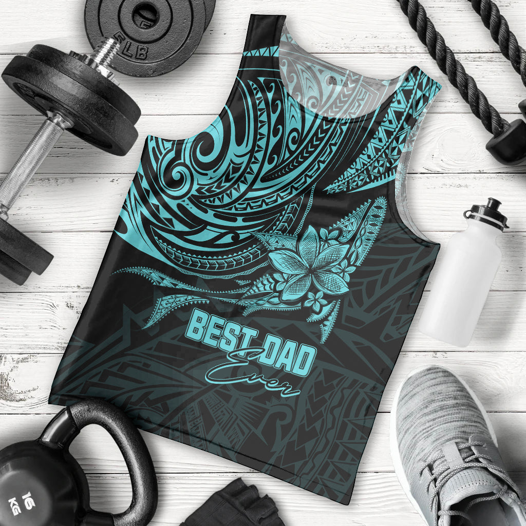 personalised-fathers-day-polynesian-men-tank-top-best-dad-ever-turquoise