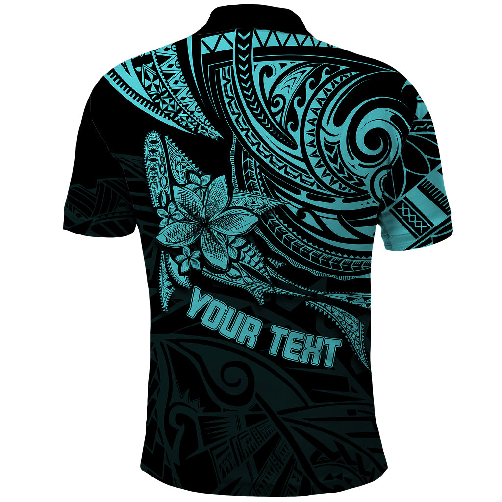 Custom Fathers Day Polynesian Polo Shirt Best Dad Ever Turquoise - Wonder Print Shop