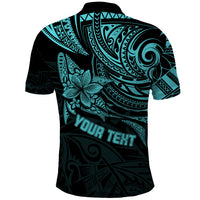 Custom Fathers Day Polynesian Polo Shirt Best Dad Ever Turquoise - Wonder Print Shop