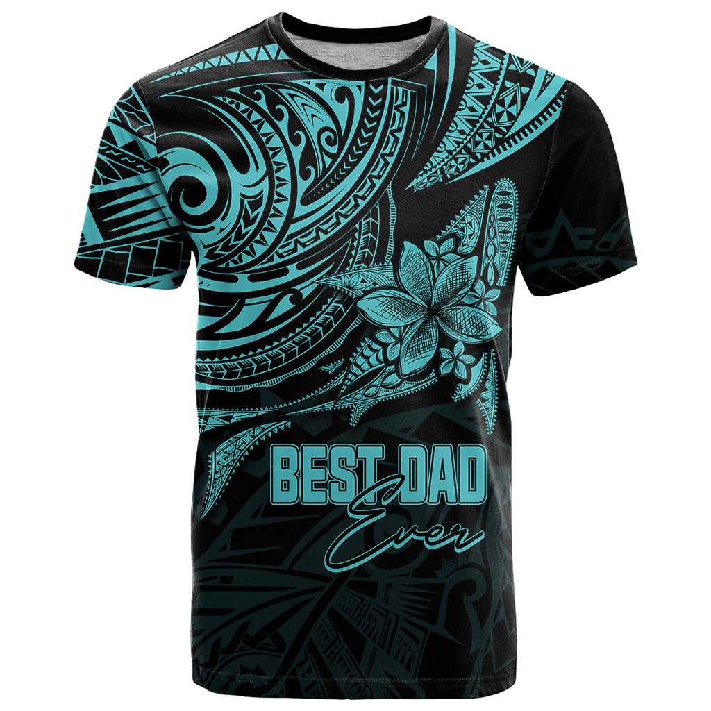 Personalised Father's Day Polynesian T Shirt Best Dad Ever - Turquoise - Wonder Print Shop