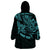 Personalised Father's Day Polynesian Wearable Blanket Hoodie Best Dad Ever - Turquoise - Wonder Print Shop