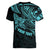 Personalised Father's Day Polynesian Women V Neck T Shirt Best Dad Ever - Turquoise - Wonder Print Shop