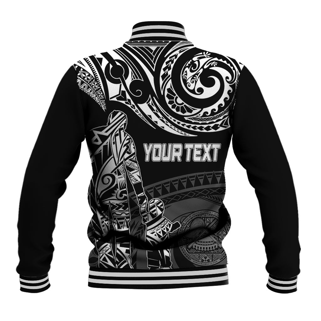 Personalised Father's Day American Samoa Baseball Jacket Polynesian Dad & Kid LT7 - Wonder Print Shop