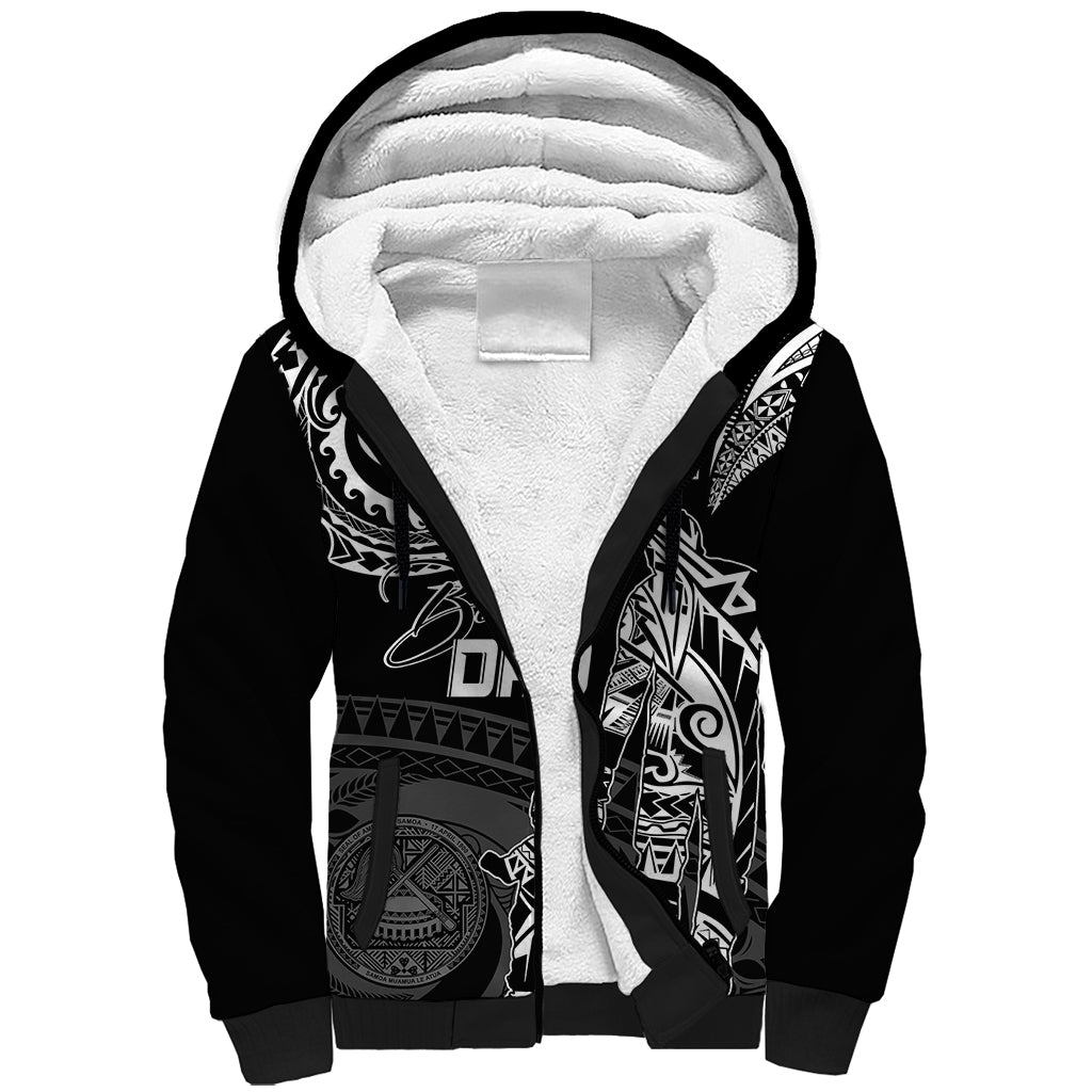 Personalised Father's Day American Samoa Sherpa Hoodie Polynesian Dad & Kid - Wonder Print Shop