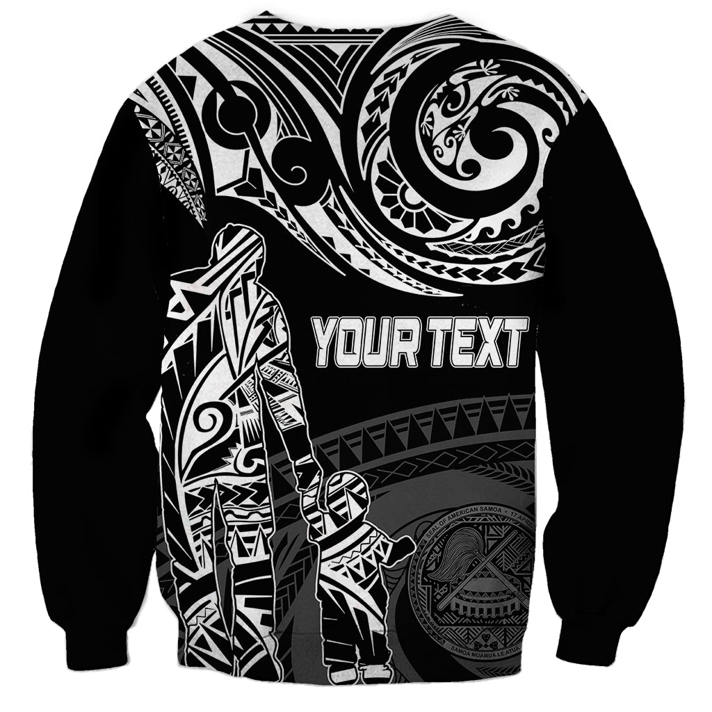 Personalised Father's Day American Samoa Sweatshirt Polynesian Dad & Kid - Wonder Print Shop