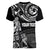 Personalised Father's Day American Samoa Women V Neck T Shirt Polynesian Dad & Kid - Wonder Print Shop