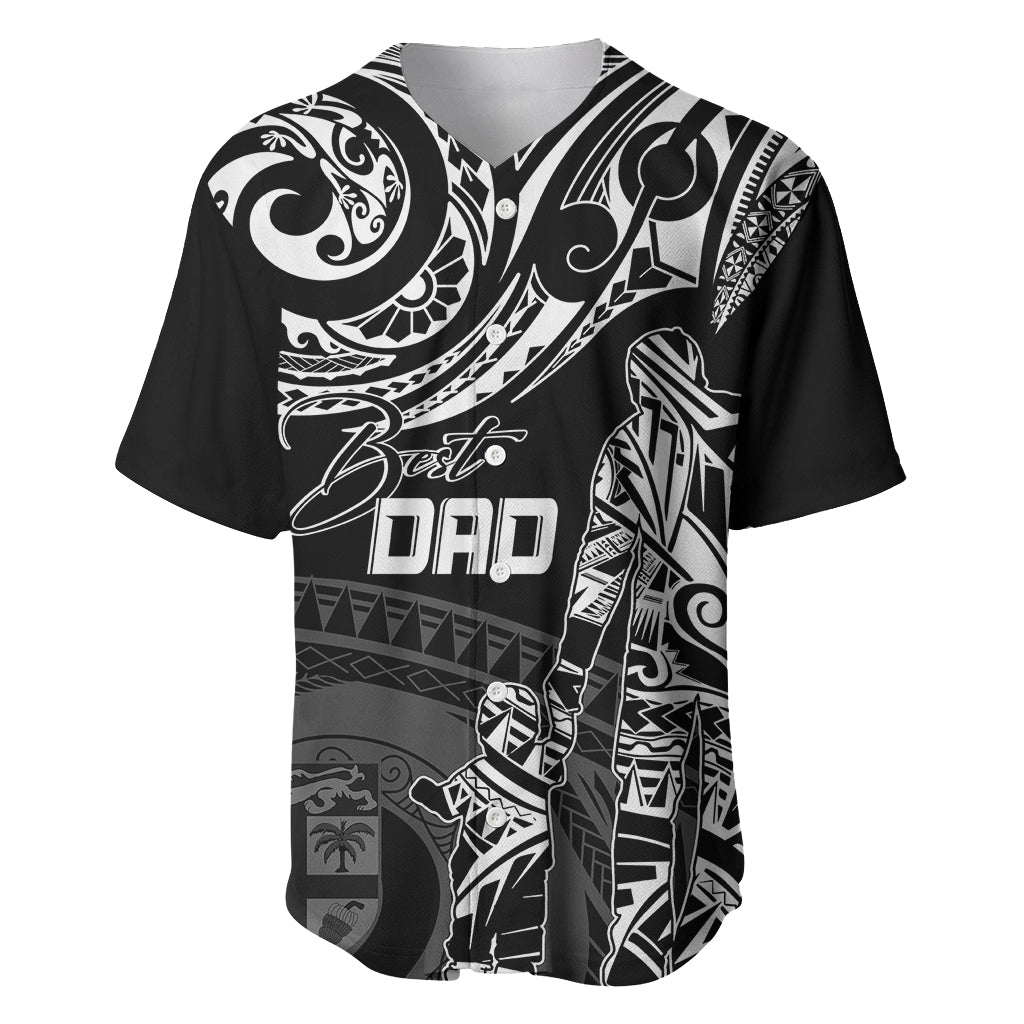Personalised Father's Day Fiji Baseball Jersey Polynesian Dad & Kid LT7 - Wonder Print Shop