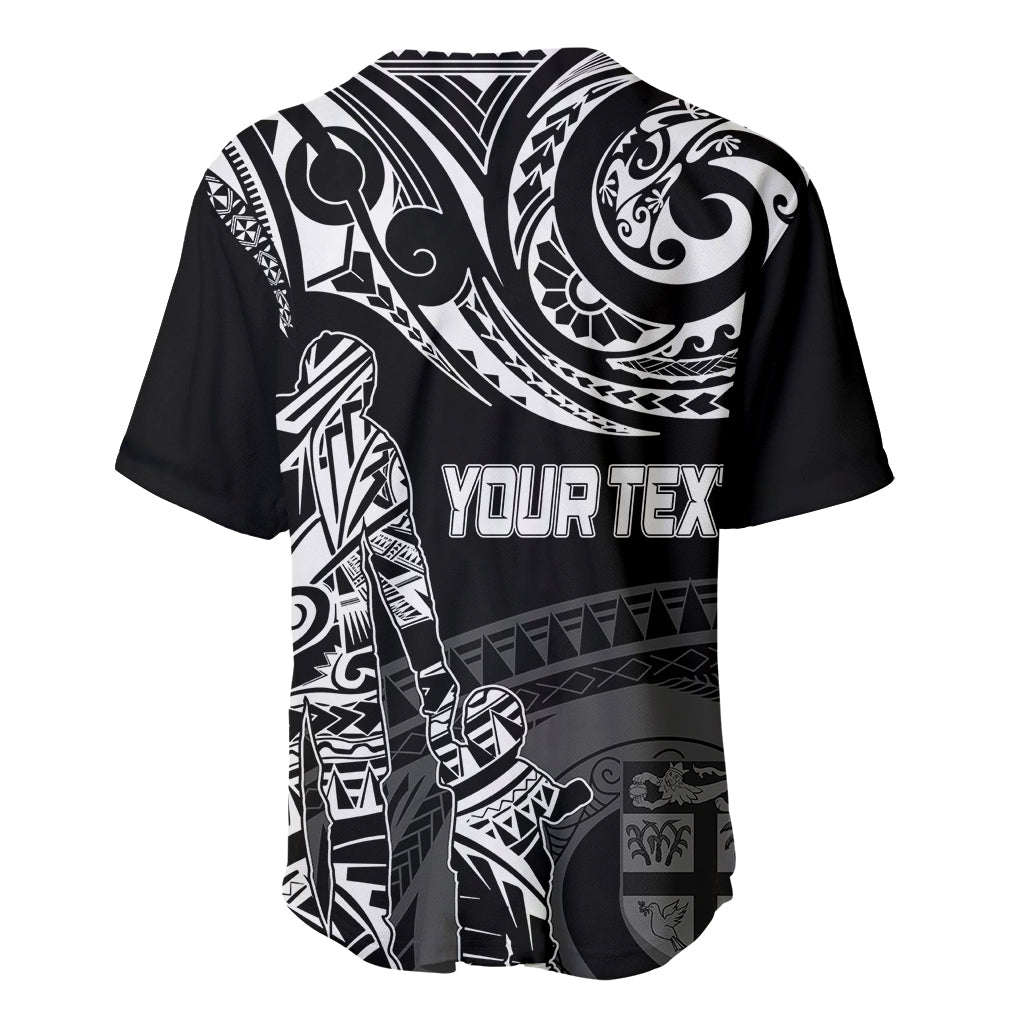 Personalised Father's Day Fiji Baseball Jersey Polynesian Dad & Kid LT7 - Wonder Print Shop
