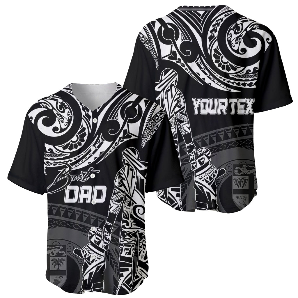 Personalised Father's Day Fiji Baseball Jersey Polynesian Dad & Kid LT7 - Wonder Print Shop