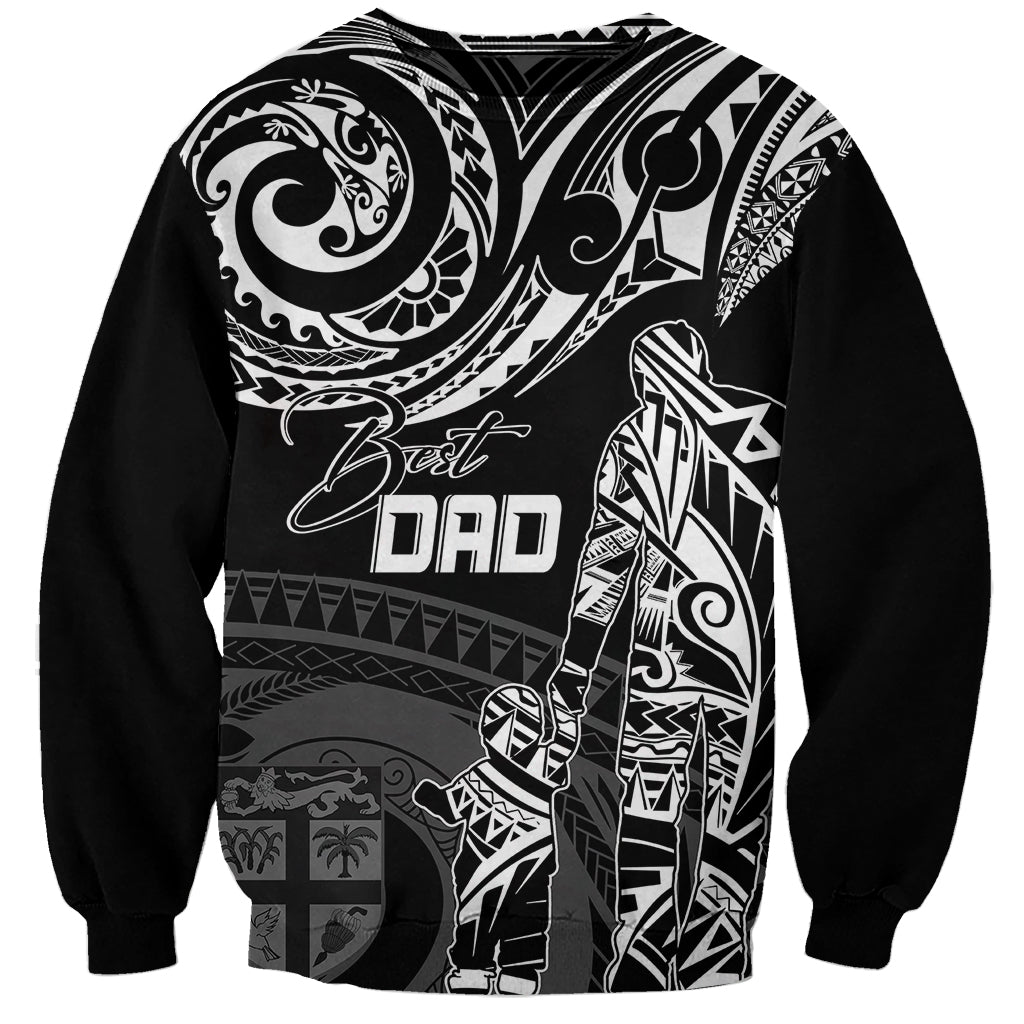 Personalised Father's Day Fiji Sweatshirt Polynesian Dad & Kid - Wonder Print Shop