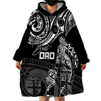 Personalised Father's Day Fiji Wearable Blanket Hoodie Polynesian Dad & Kid - Wonder Print Shop