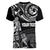 Personalised Father's Day Fiji Women V Neck T Shirt Polynesian Dad & Kid - Wonder Print Shop