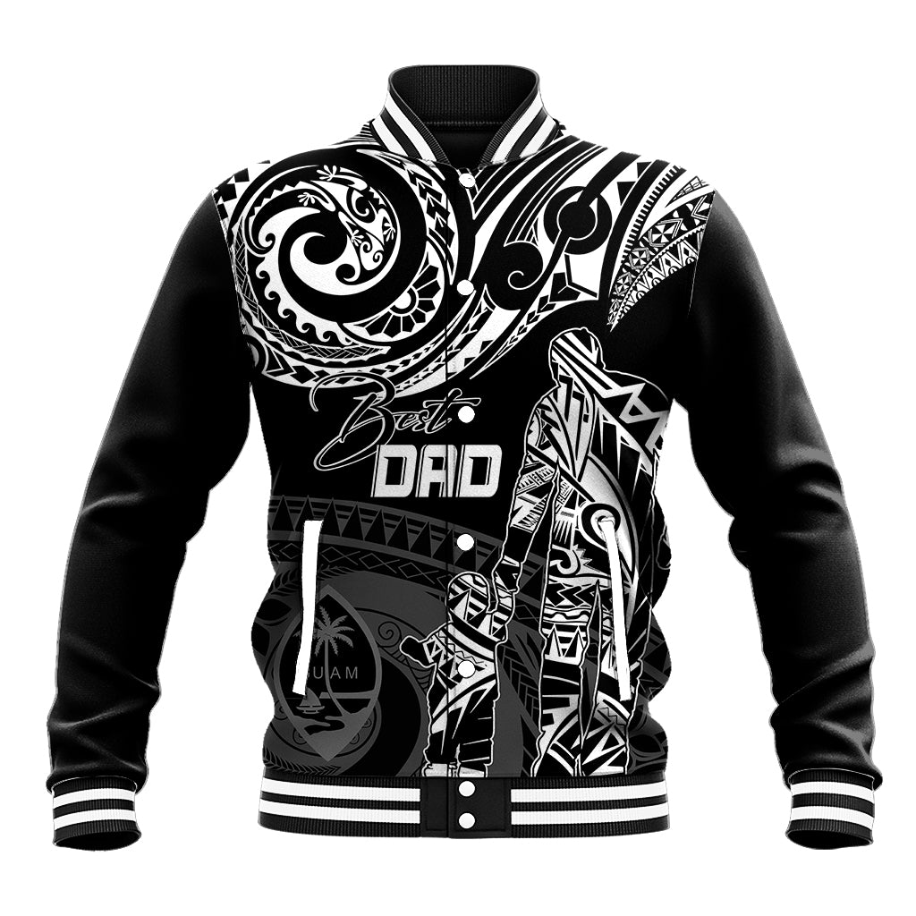 Personalised Father's Day Guam Baseball Jacket Polynesian Dad & Kid LT7 - Wonder Print Shop
