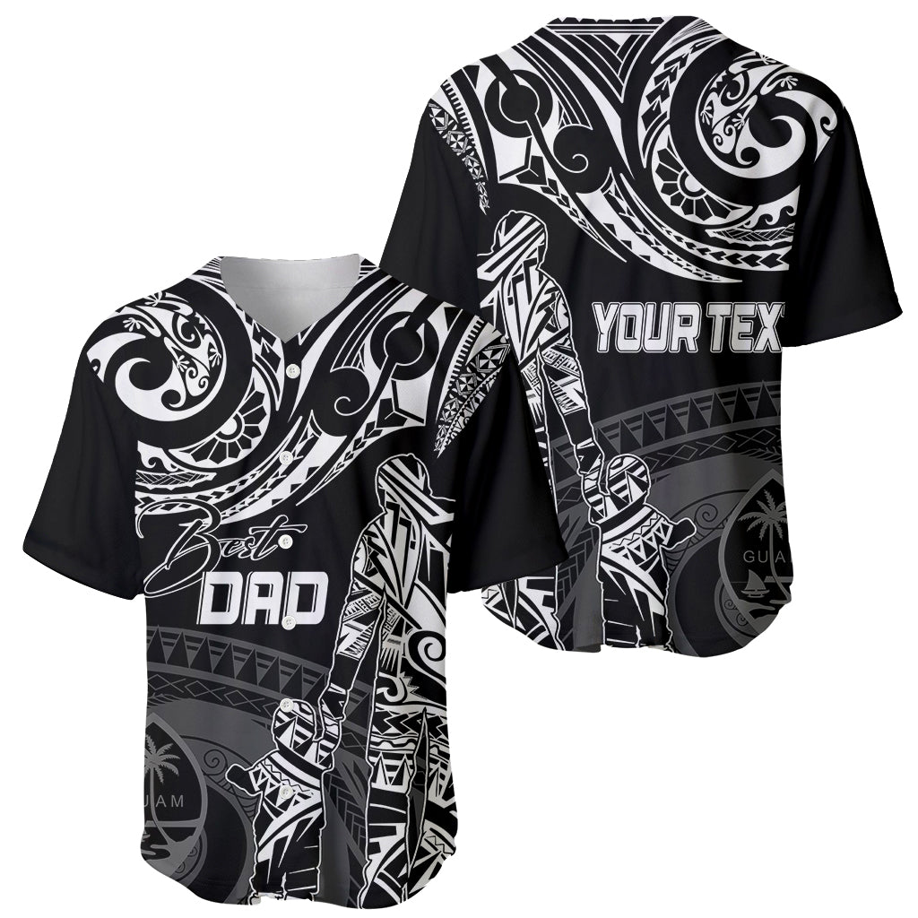 Personalised Father's Day Guam Baseball Jersey Polynesian Dad & Kid LT7 - Wonder Print Shop