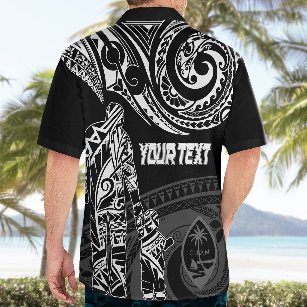 Personalised Father's Day Guam Hawaiian Shirt Polynesian Dad & Kid - Wonder Print Shop