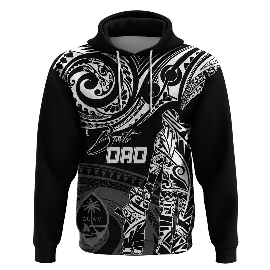 Personalised Father's Day Guam Hoodie Polynesian Dad & Kid - Wonder Print Shop