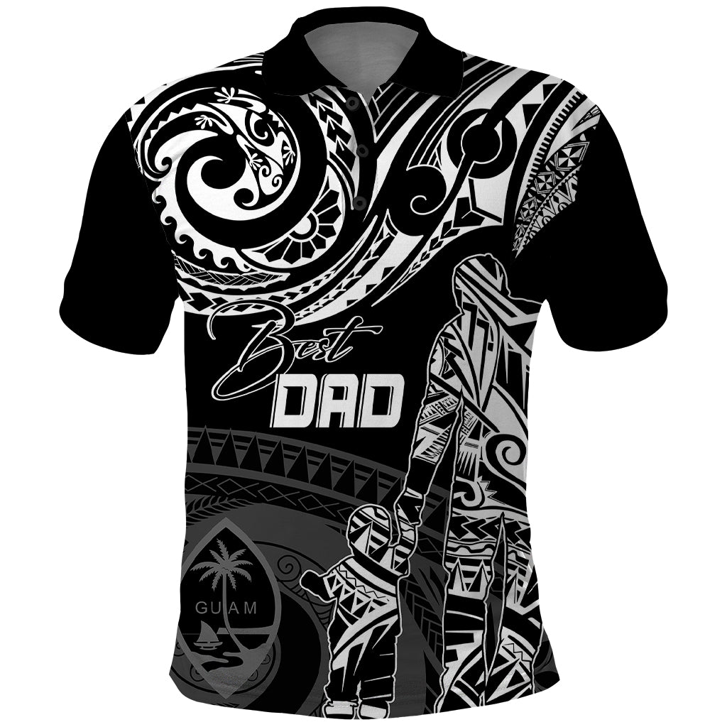 Custom Fathers Day Guam Polo Shirt Polynesian Dad and Kid - Wonder Print Shop