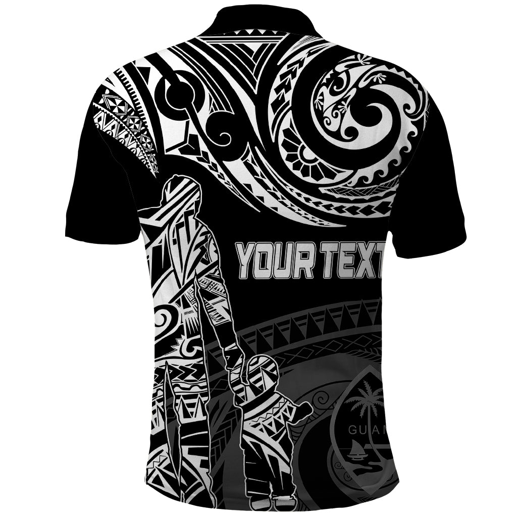 Custom Fathers Day Guam Polo Shirt Polynesian Dad and Kid - Wonder Print Shop