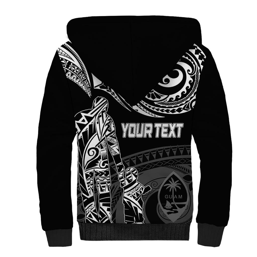 Personalised Father's Day Guam Sherpa Hoodie Polynesian Dad & Kid - Wonder Print Shop