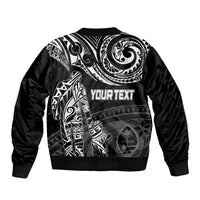 Personalised Father's Day Guam Sleeve Zip Bomber Jacket Polynesian Dad & Kid - Wonder Print Shop