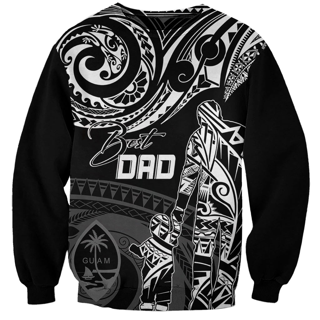 Personalised Father's Day Guam Sweatshirt Polynesian Dad & Kid - Wonder Print Shop