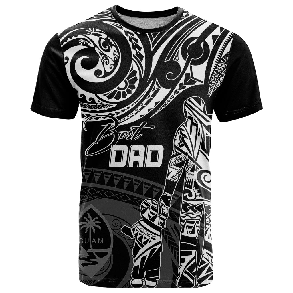 Personalised Father's Day Guam T Shirt Polynesian Dad & Kid - Wonder Print Shop
