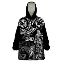 Personalised Father's Day Guam Wearable Blanket Hoodie Polynesian Dad & Kid - Wonder Print Shop