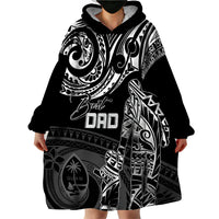 Personalised Father's Day Guam Wearable Blanket Hoodie Polynesian Dad & Kid - Wonder Print Shop