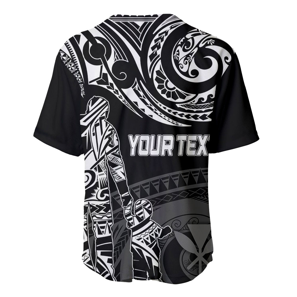 Personalised Father's Day Kanaka Hawaii Baseball Jersey Polynesian Dad & Kid LT7 - Wonder Print Shop