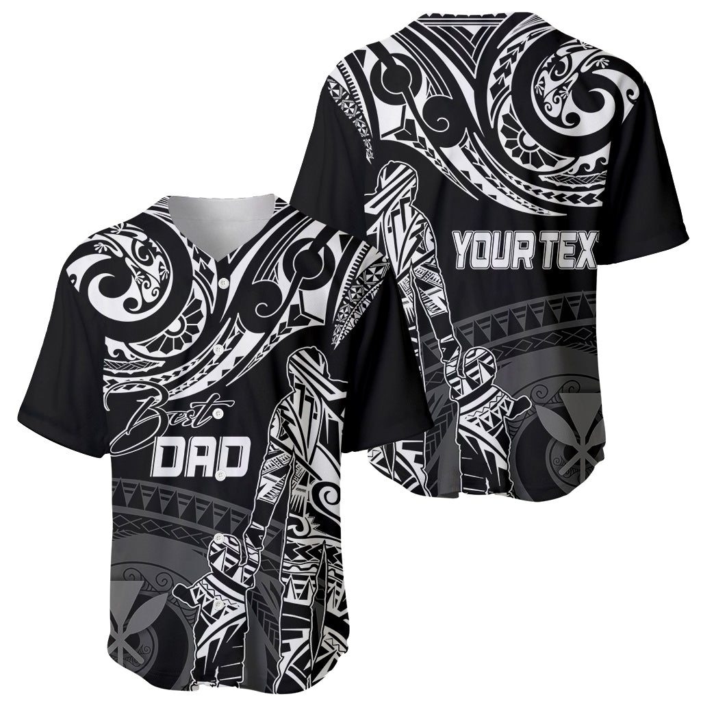 Personalised Father's Day Kanaka Hawaii Baseball Jersey Polynesian Dad & Kid LT7 - Wonder Print Shop
