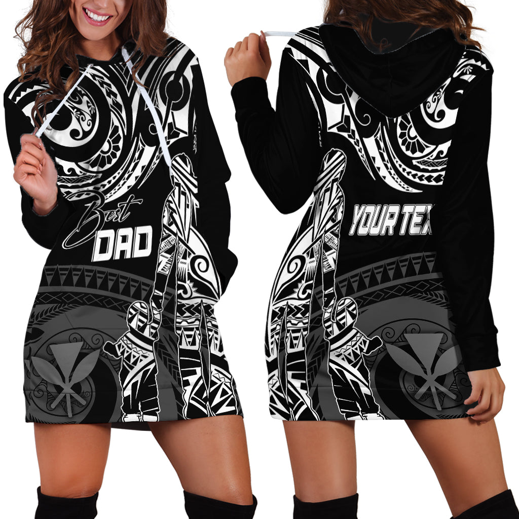 Personalised Father's Day Kanaka Hawaii Hoodie Dress Polynesian Dad & Kid - Wonder Print Shop
