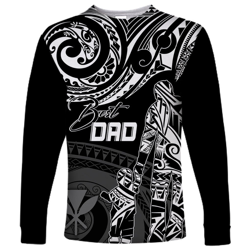 Personalised Father's Day Kanaka Hawaii Long Sleeve Shirt Polynesian Dad & Kid - Wonder Print Shop
