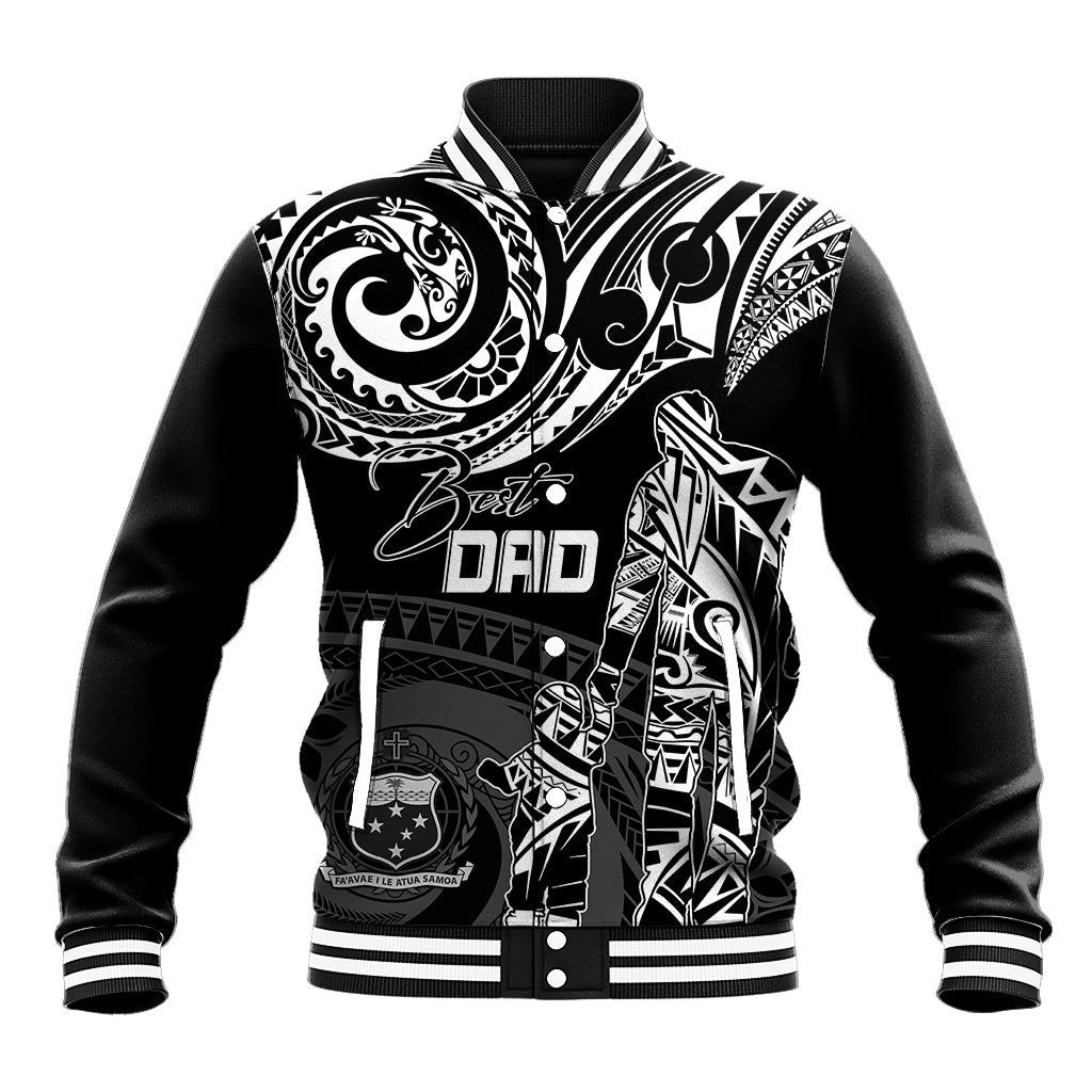 Personalised Father's Day Samoa Baseball Jacket Polynesian Dad & Kid LT7 - Wonder Print Shop