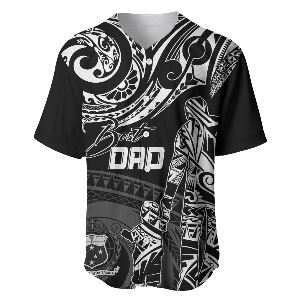 Personalised Father's Day Samoa Baseball Jersey Polynesian Dad & Kid LT7 - Wonder Print Shop