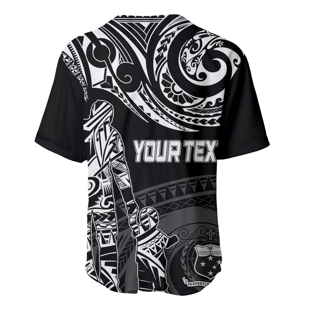 Personalised Father's Day Samoa Baseball Jersey Polynesian Dad & Kid LT7 - Wonder Print Shop