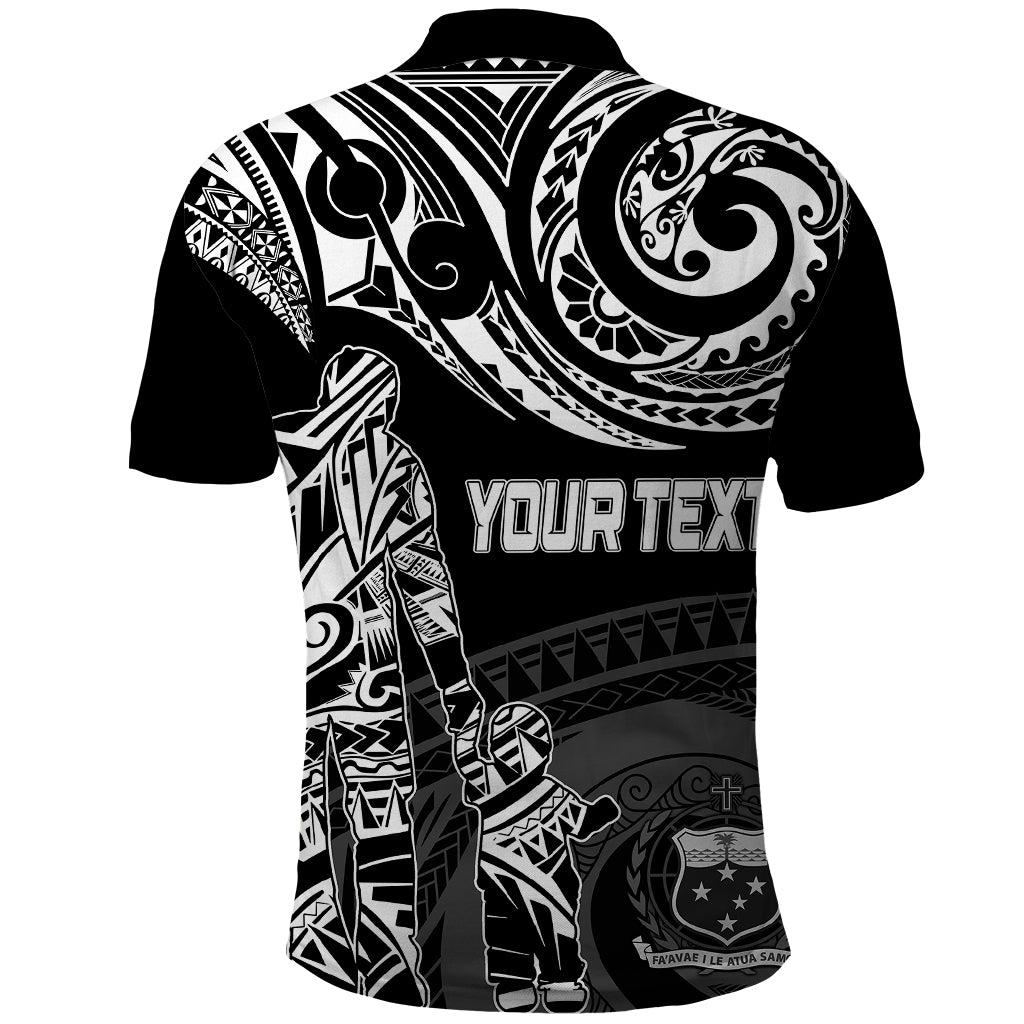 Custom Fathers Day Samoa Polo Shirt Polynesian Dad and Kid - Wonder Print Shop