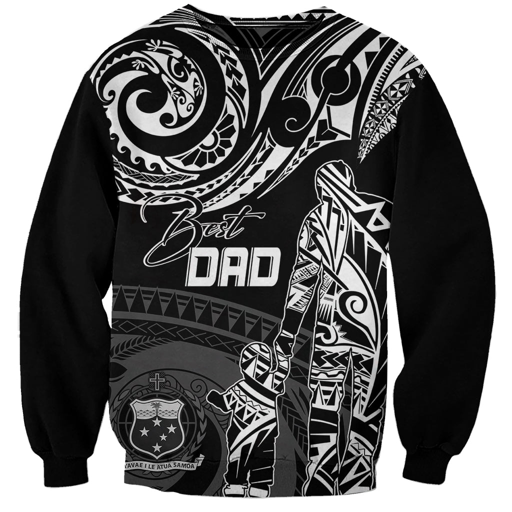 Personalised Father's Day Samoa Sweatshirt Polynesian Dad & Kid - Wonder Print Shop