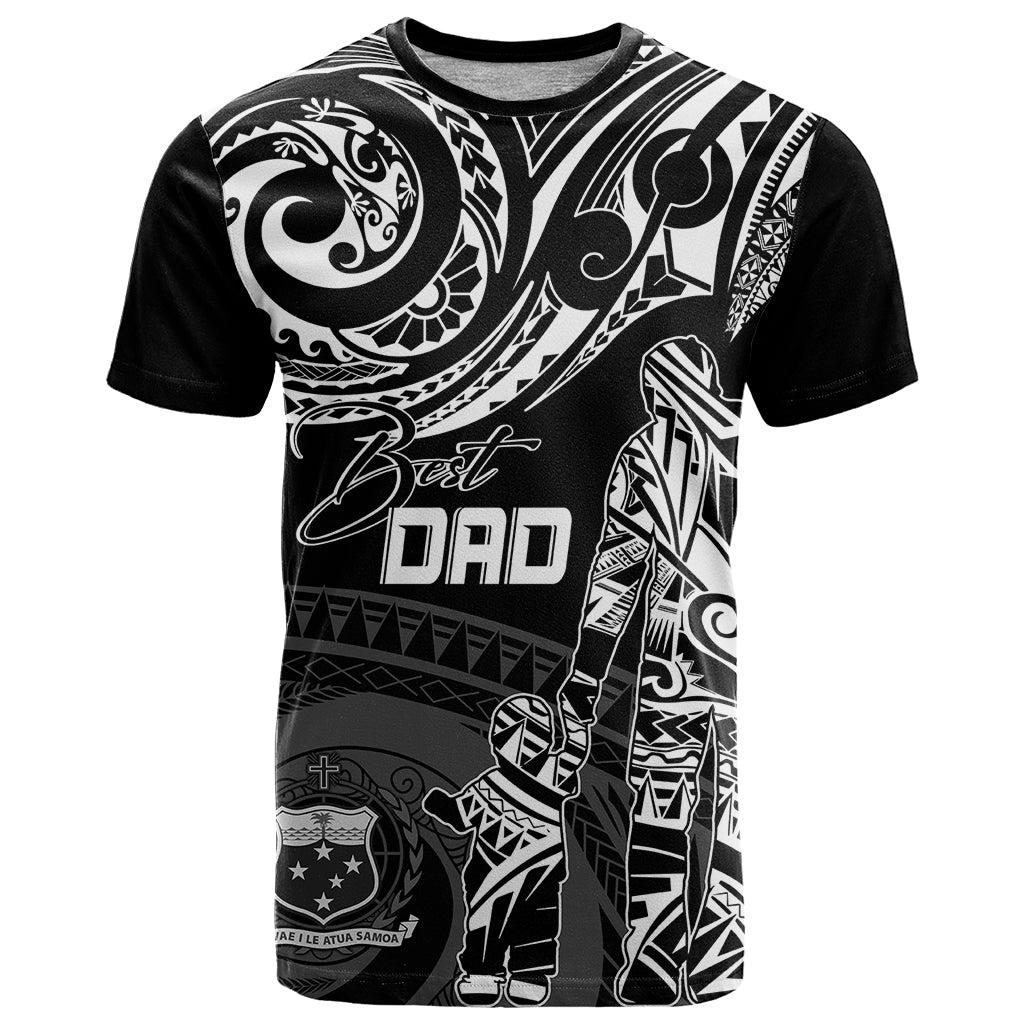 Personalised Father's Day Samoa T Shirt Polynesian Dad & Kid - Wonder Print Shop