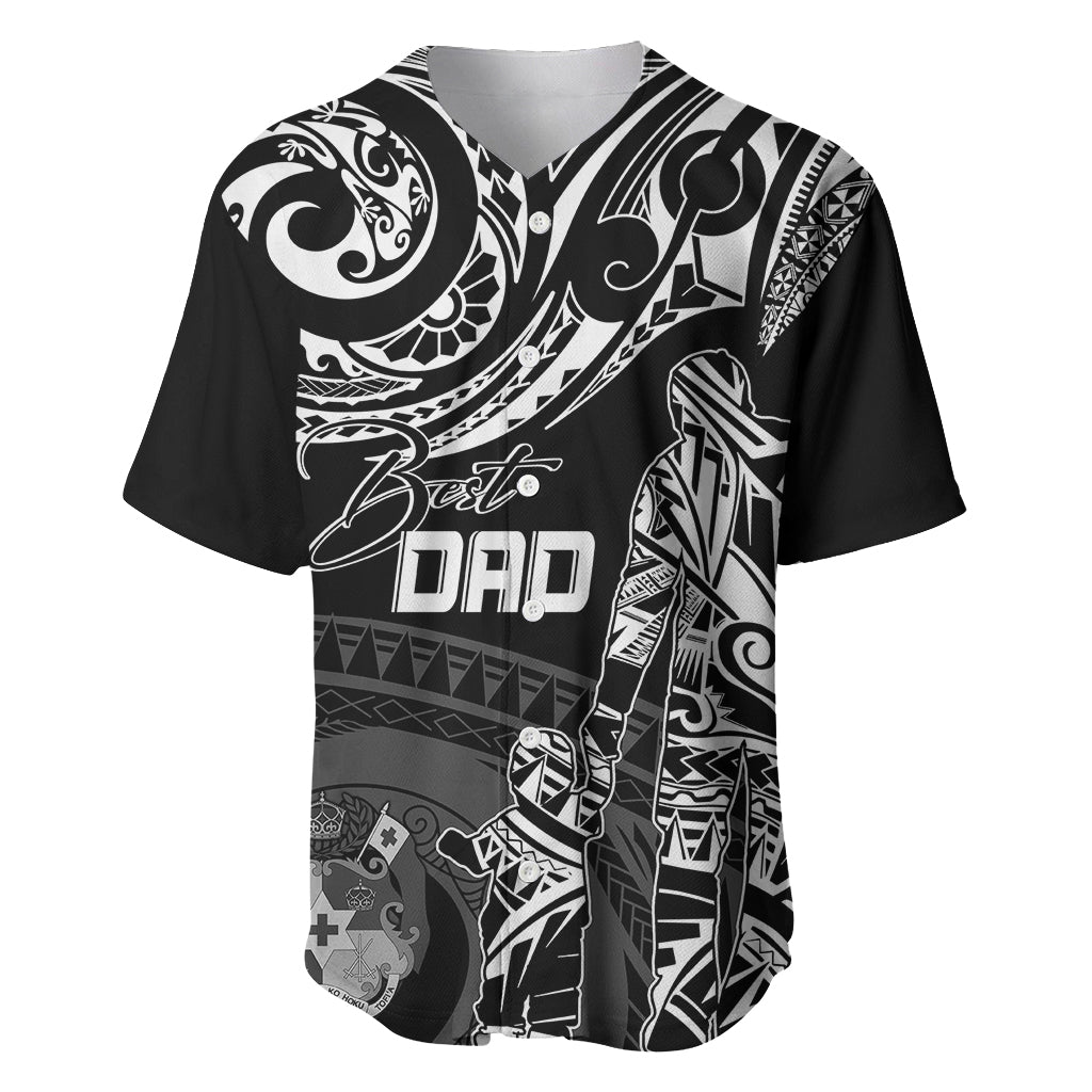 Personalised Father's Day Tonga Baseball Jersey Polynesian Dad & Kid LT7 - Wonder Print Shop