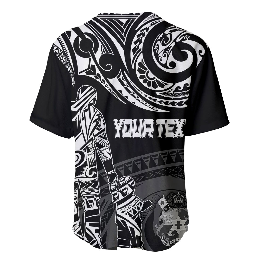 Personalised Father's Day Tonga Baseball Jersey Polynesian Dad & Kid LT7 - Wonder Print Shop