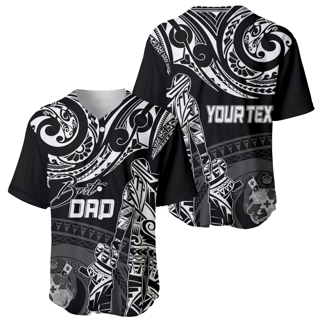 Personalised Father's Day Tonga Baseball Jersey Polynesian Dad & Kid LT7 - Wonder Print Shop