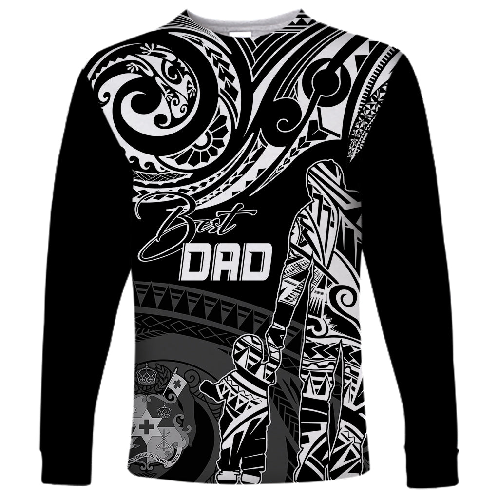 Personalised Father's Day Tonga Long Sleeve Shirt Polynesian Dad & Kid - Wonder Print Shop