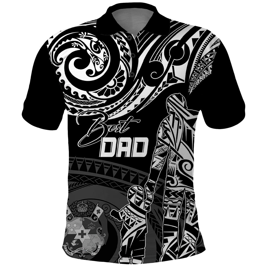 Custom Fathers Day Tonga Polo Shirt Polynesian Dad and Kid - Wonder Print Shop