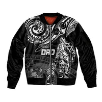 Personalised Father's Day Tonga Sleeve Zip Bomber Jacket Polynesian Dad & Kid - Wonder Print Shop