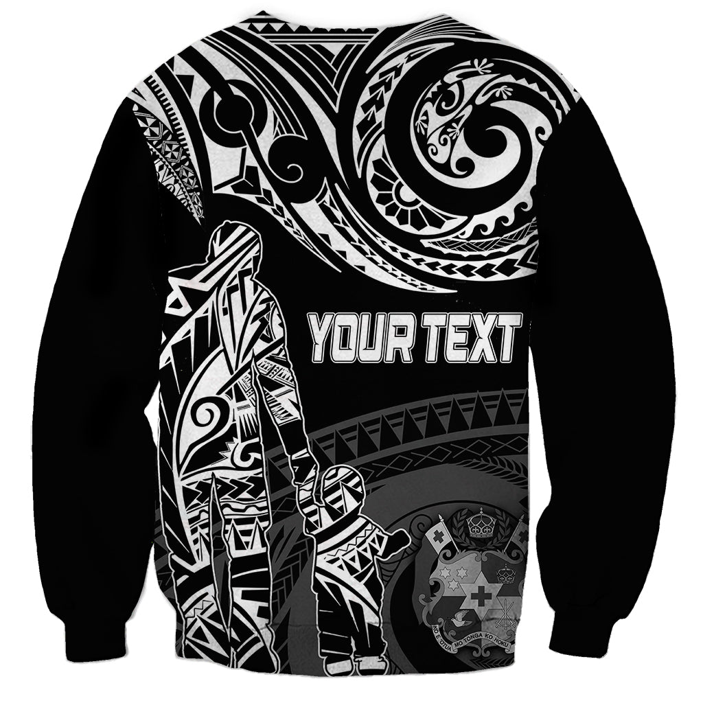 Personalised Father's Day Tonga Sweatshirt Polynesian Dad & Kid - Wonder Print Shop
