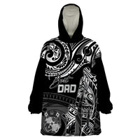 Personalised Father's Day Tonga Wearable Blanket Hoodie Polynesian Dad & Kid - Wonder Print Shop