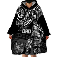 Personalised Father's Day Tonga Wearable Blanket Hoodie Polynesian Dad & Kid - Wonder Print Shop