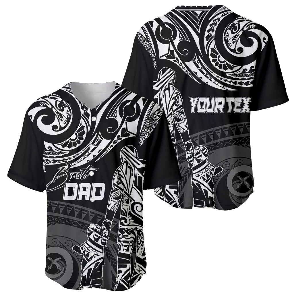 Personalised Father's Day Vanuatu Baseball Jersey Polynesian Dad & Kid LT7 - Wonder Print Shop