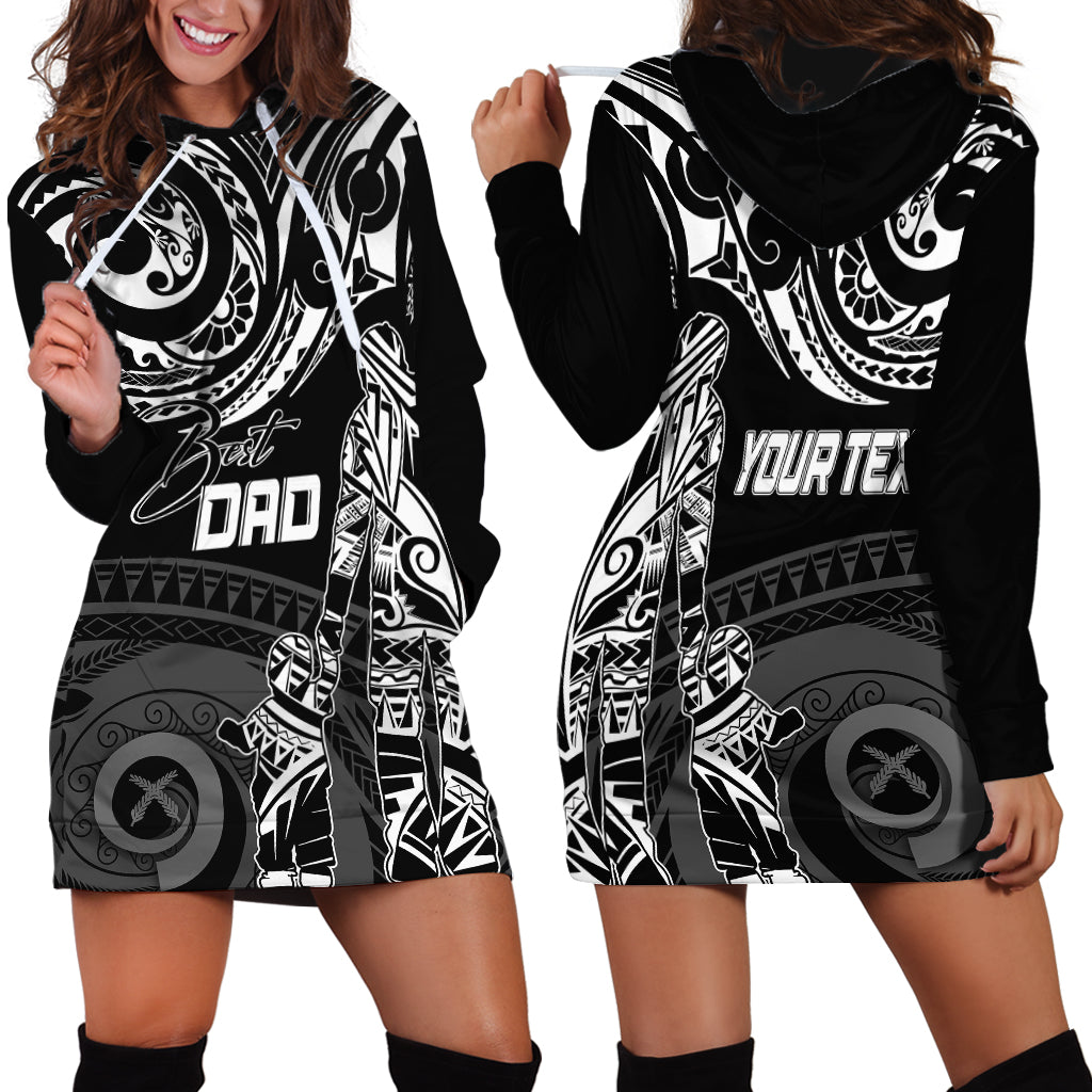Personalised Father's Day Vanuatu Hoodie Dress Polynesian Dad & Kid - Wonder Print Shop