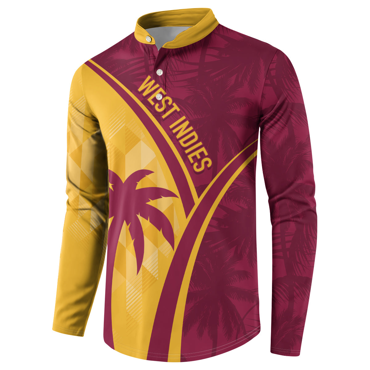West Indies Cricket World Cup 2024 Button Sweatshirt Tropical Style LT7 - Wonder Print Shop
